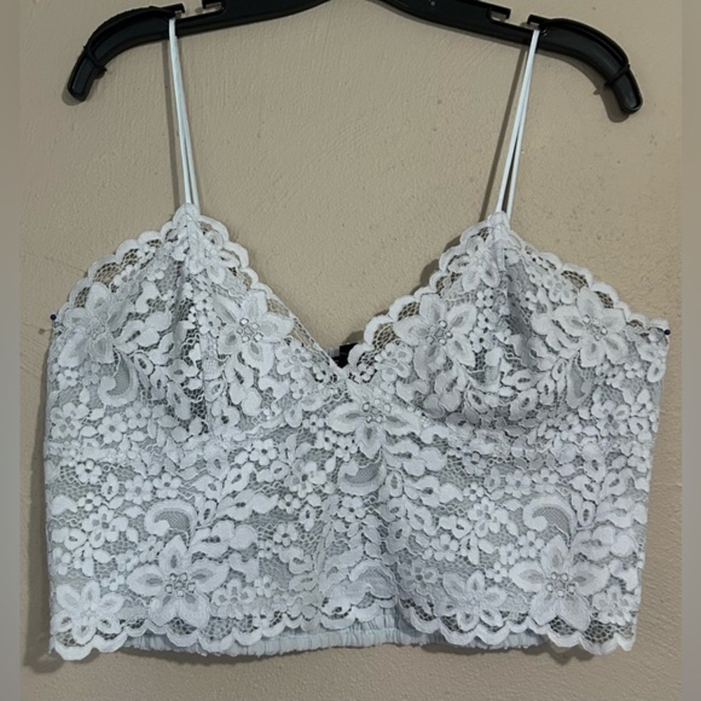Cloud Blue Lace Crop Top/Bralette
